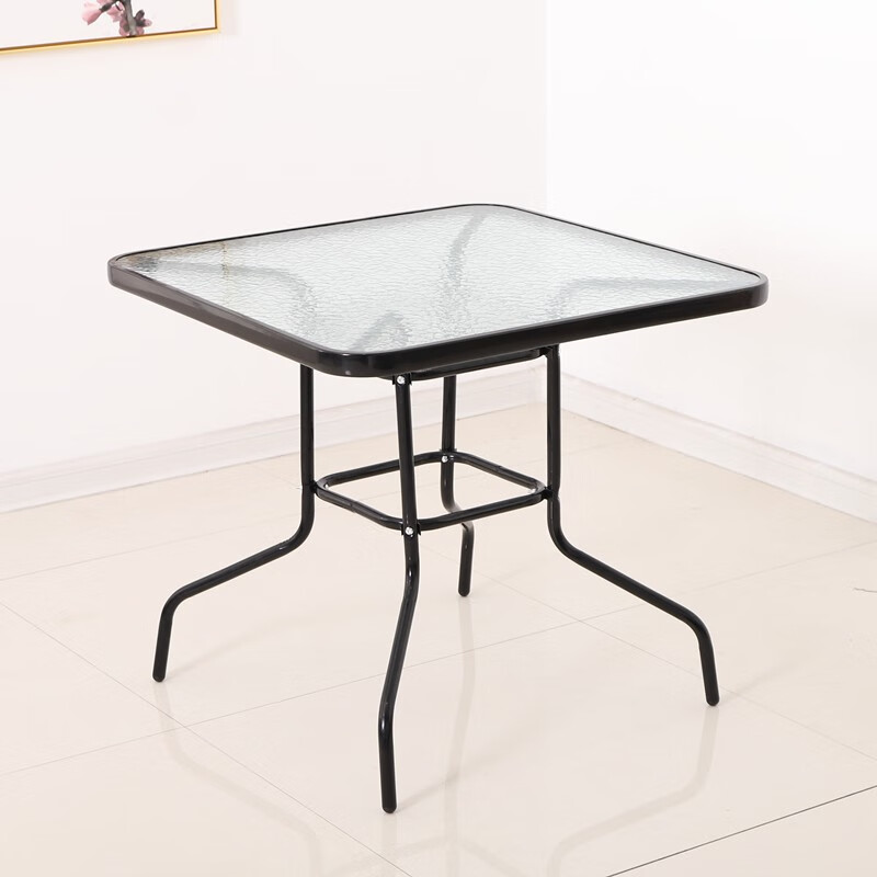 自力藤条椅子手工编织电脑椅滕椅靠背椅子家用塑料餐椅凳老式编藤围椅 4把黑管+80水纹组装方桌