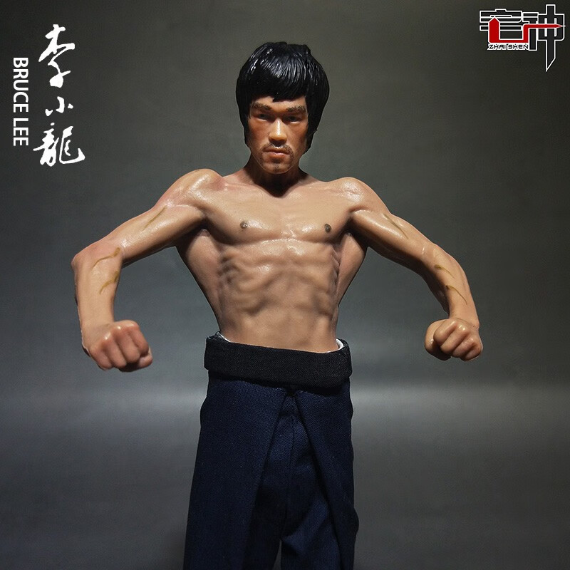 李小龙全身雕像手办模型公仔摆件电影周边 蝙蝠肌(高19cm【可换头双
