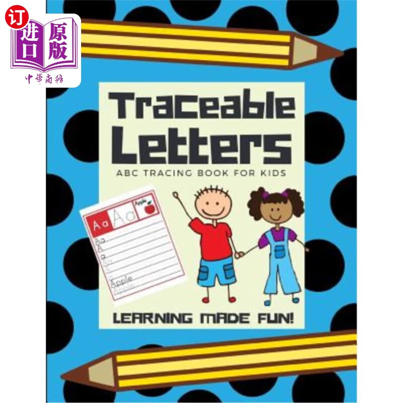 海外直订traceable letters, abc tracing book for kids 可追踪的
