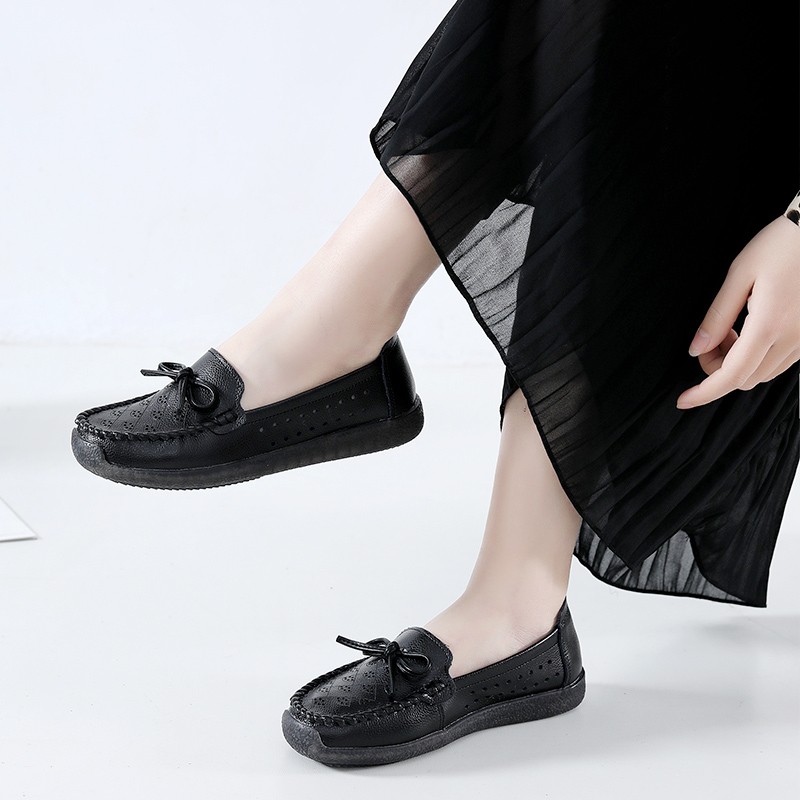 夜雨(nightrain)夏季女凉鞋2024新款真皮软底妈妈鞋牛筋底平底舒适