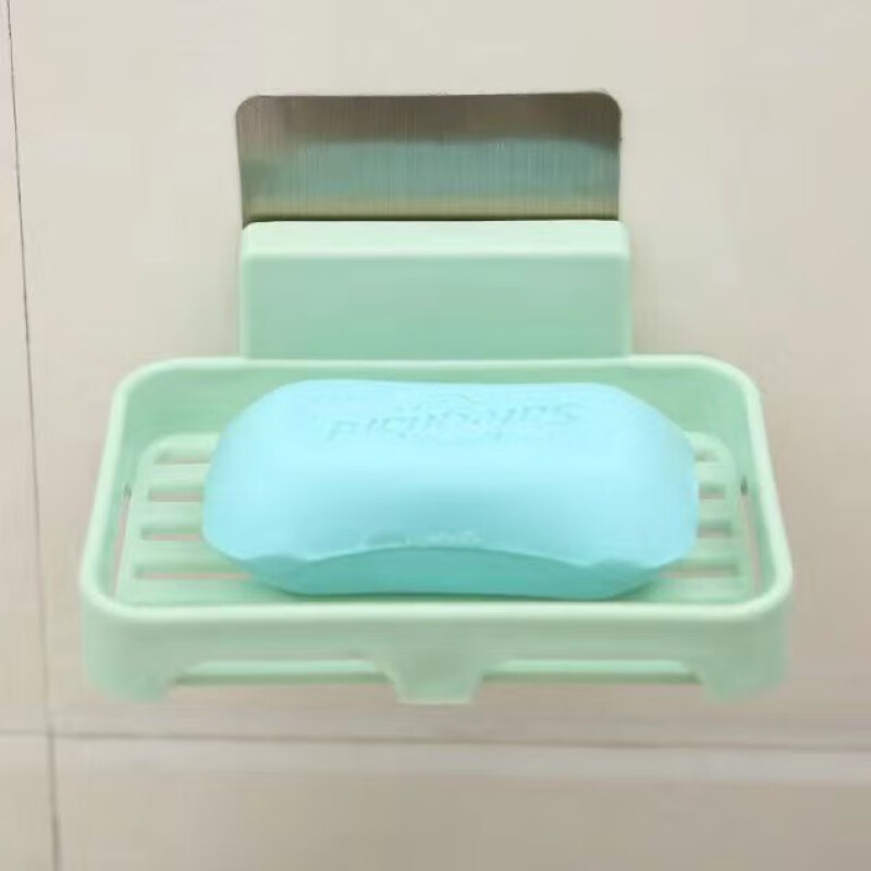 肥皂盒吸盘壁挂香皂盒沥水卫生间香皂架肥皂架免打孔浴室肥皂盒架 北欧绿 3个装