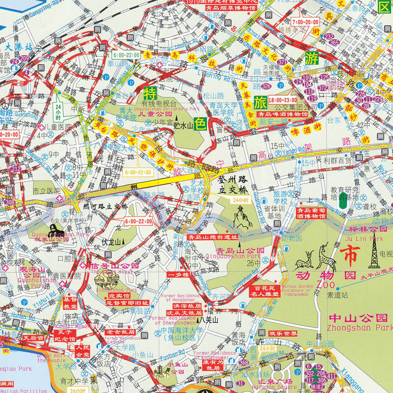 青岛市地图 新版 青岛城市全图 山东青岛旅游地图 青岛崂 路线图截图