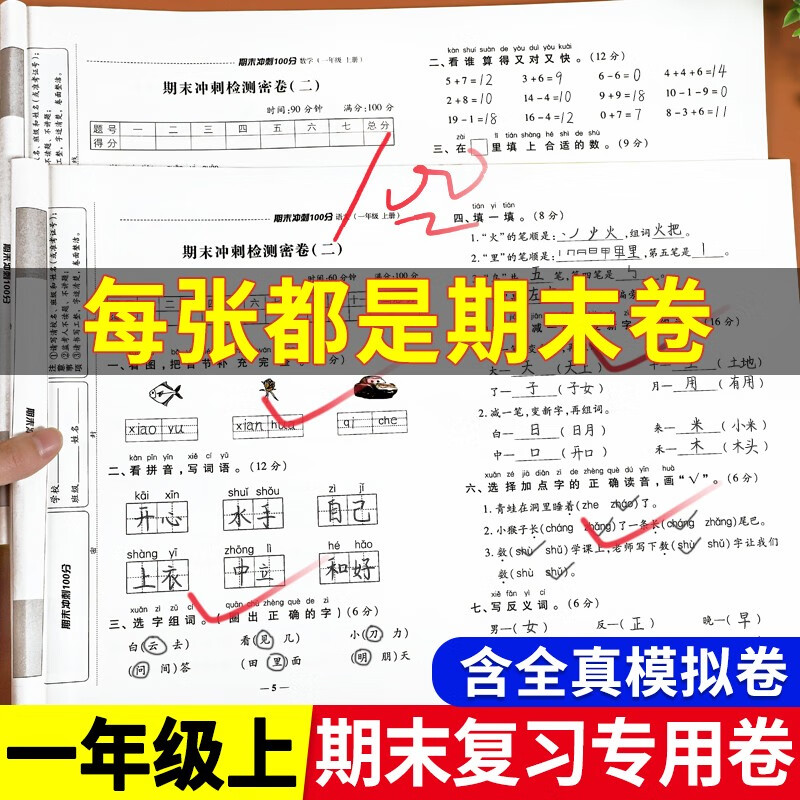 期末冲刺100分小学1年级上册综合模拟考试测试卷子同步训练专项思维