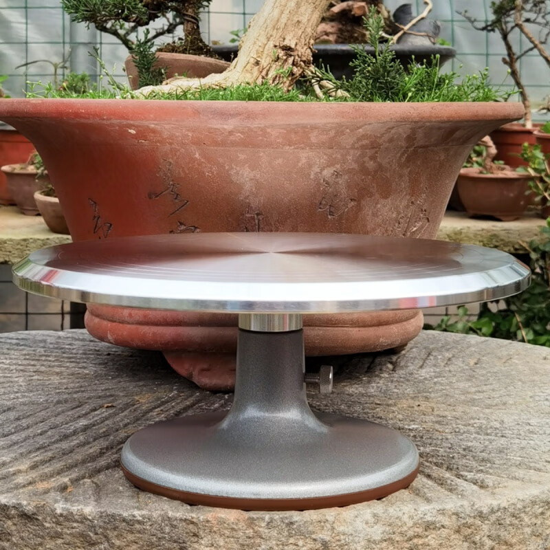 潮鸣(chaoming)盆景转盘旋转台树桩制作台手动盆景修剪台转盘造型台铝