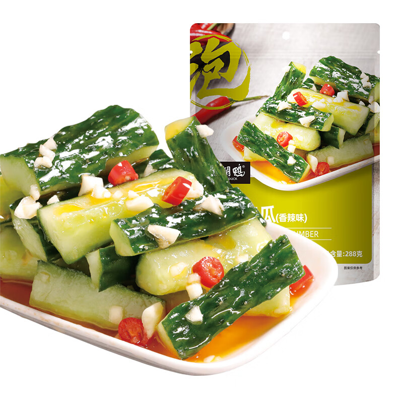 小胡鸭香辣味脆皮黄瓜288g卤味零食小吃休闲宵夜下饭下酒菜素食 脆皮