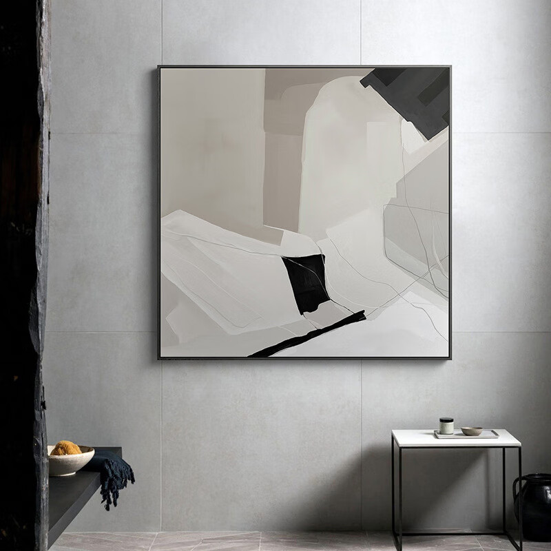 现代北欧抽象装饰画黑白简约客厅卧室墙挂画样板房公寓酒店壁画 a款