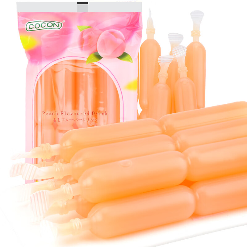可康（cocon）优果白桃味棒棒冰碎碎冰沙果冻 进口儿童休闲零食品450ml 10支装