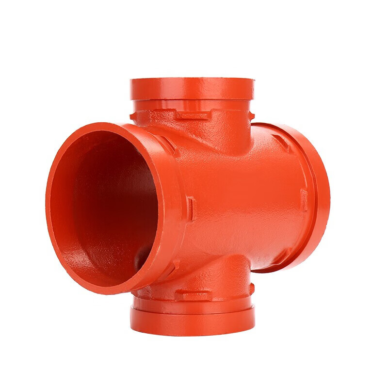 聚梁氏 消防沟槽管件消防管道配件 沟槽异径四通 消防异径四通 外径