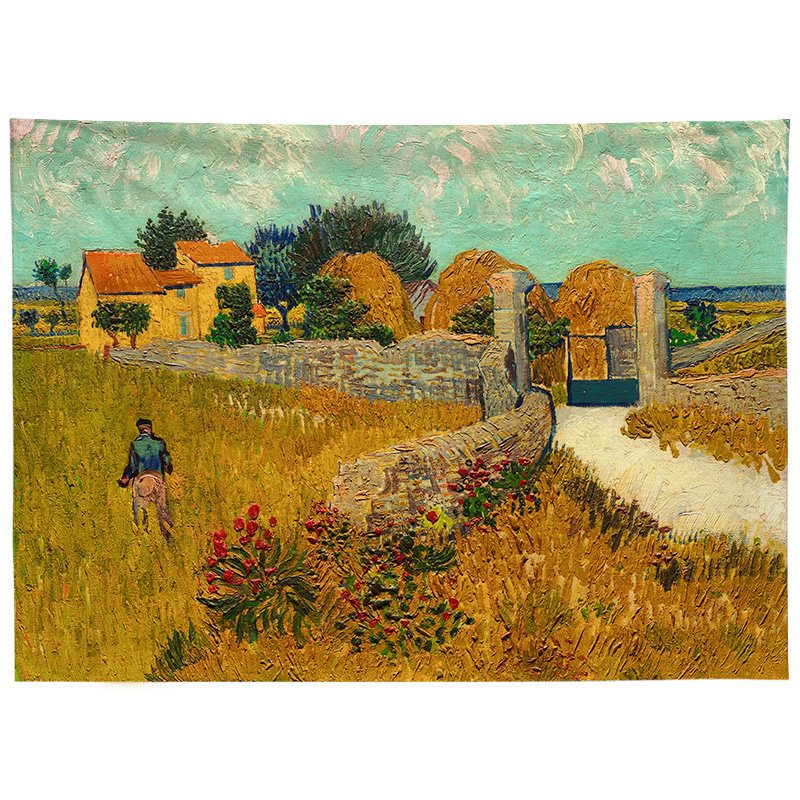 dzq北欧风油画背景布ins挂布网红直播房间装饰背景宿舍床头挂毯 在