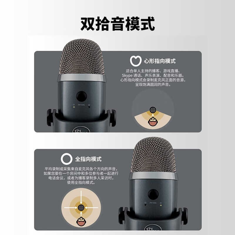 罗技Blue Yeti Nano麦克风买来使用说明看不懂，有简易操作步骤吗？