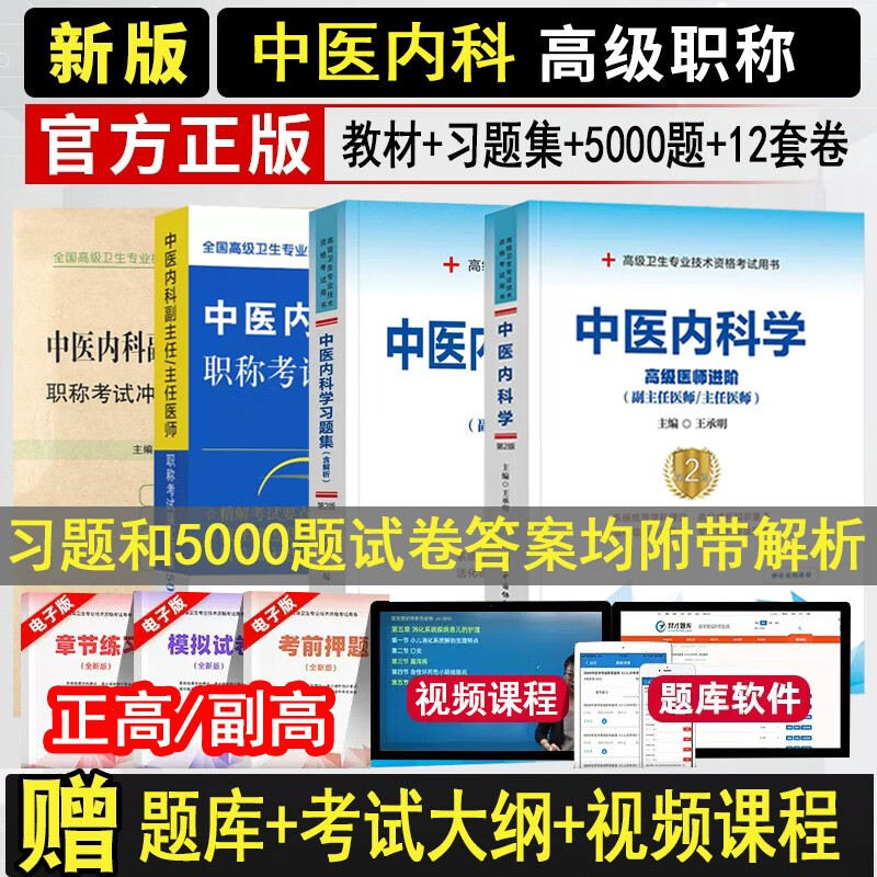 中医内科副主任医师职称考试书2024中医内科学主任医师正高副高高级职称医师进阶教材+习题集+强化训练5000题+冲刺押题 视频课程历年真题资料用书参考书人机对话题