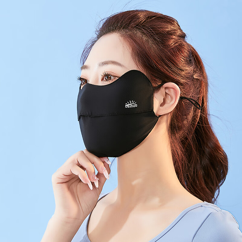护眼角冰丝高颜值防晒口罩防紫外线防晒口罩加大全脸遮阳冰丝面罩防
