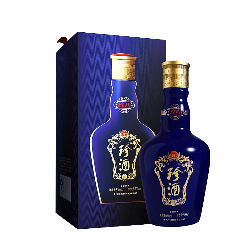 贵州珍酒珍八53度酱香型白酒珍八500ml1瓶hamdegzl