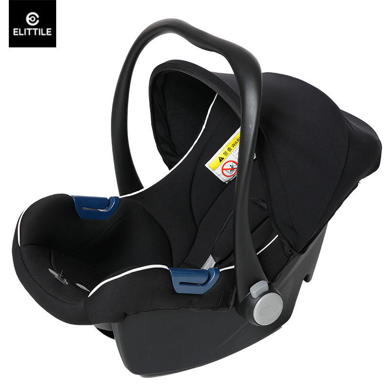 逸乐途（Elittile）婴儿提篮 便携式儿童安全座椅汽车用 宝宝新生儿摇篮 炫酷黑「预售至月底」