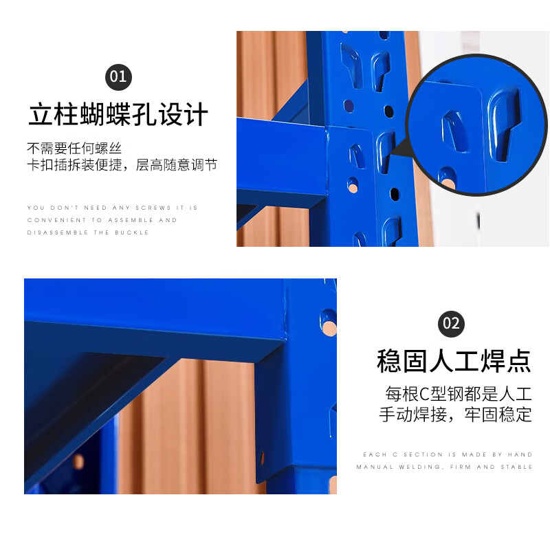 斯托恩瑟货架置物架货架仓储货架家用地下室货架仓储货架库房货架超市货架 四层货架 中型400kg【升级承重】 长150宽60高200【升级承重】