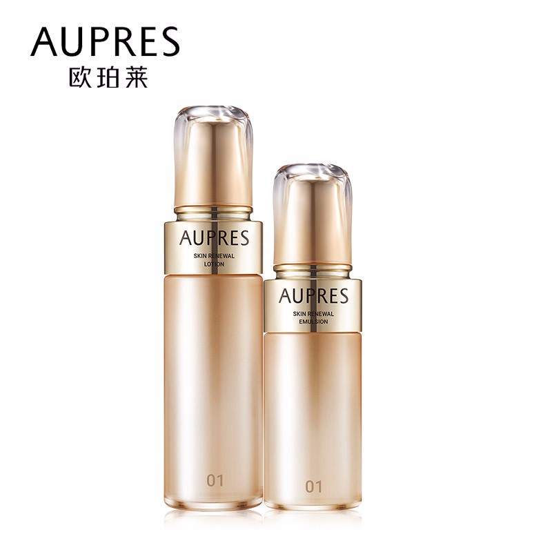 欧珀莱(AUPRES)圣诞节礼物送女友臻源凝时精华护肤套装提亮紧致【含替换装】 清爽型水乳2件套