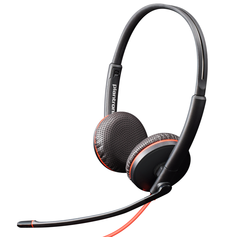 Plantronics 缤特力 Blackwire C3225USB-C 压耳式头戴式有线耳机 黑色 Type-C+3.5mm