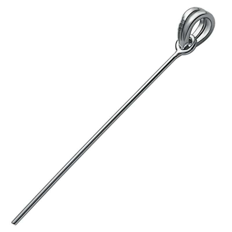 吊坠银扣头加厚歪斜孔翡翠S925扣平安扣夹扣玉坠挂件卡 白金色