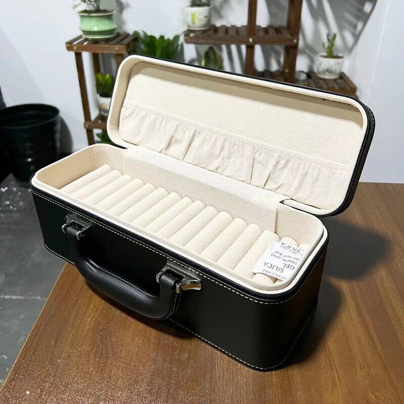 手镯盒子收纳高档珠宝箱复古玉镯饰品首饰盒 15位黑米(有赠品)优质版