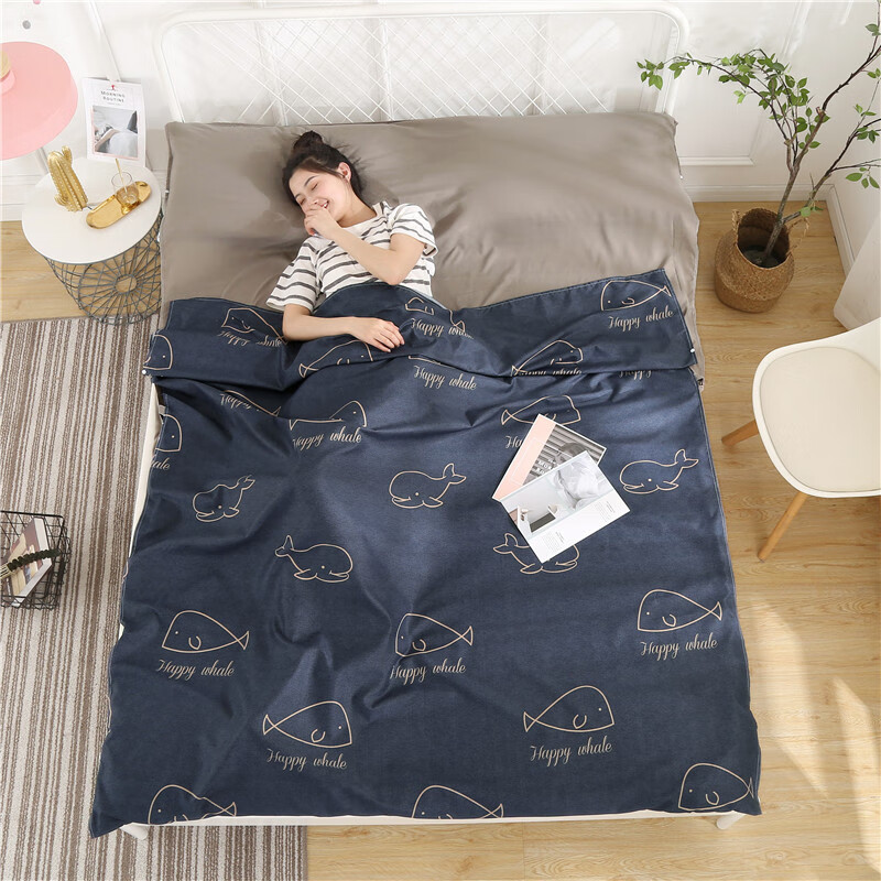 迦图鲮新款户外旅行隔脏睡袋 室内便携式酒店宾馆防脏隔脏睡袋 鲸鱼灰
