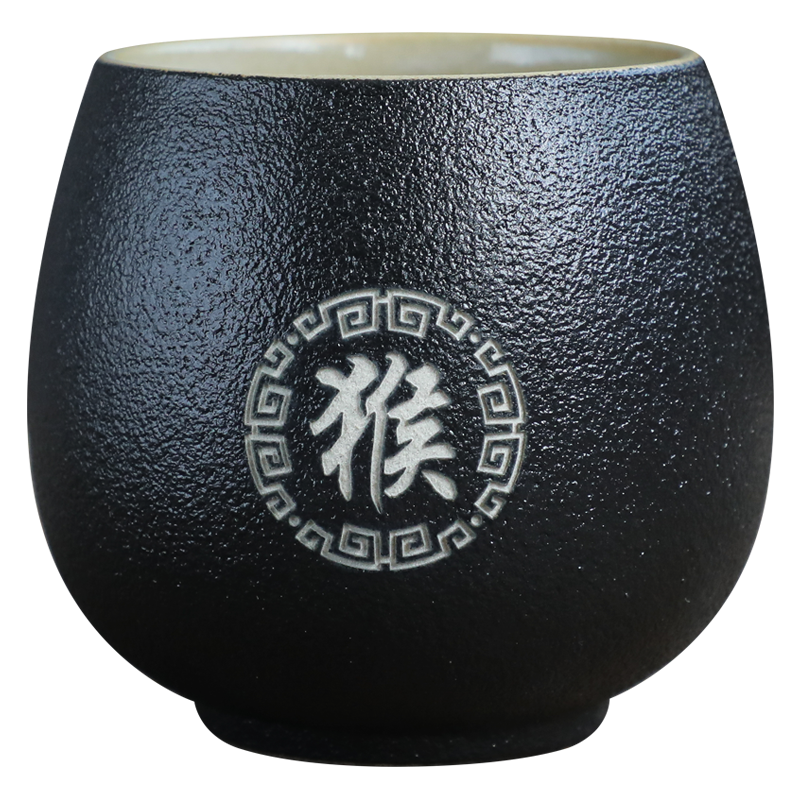 古德窯  私人定制陶瓷茶杯品茗杯主人單杯刻字生肖小茶盞功夫茶具 《黃色》陶圓融杯拍下備注姓氏