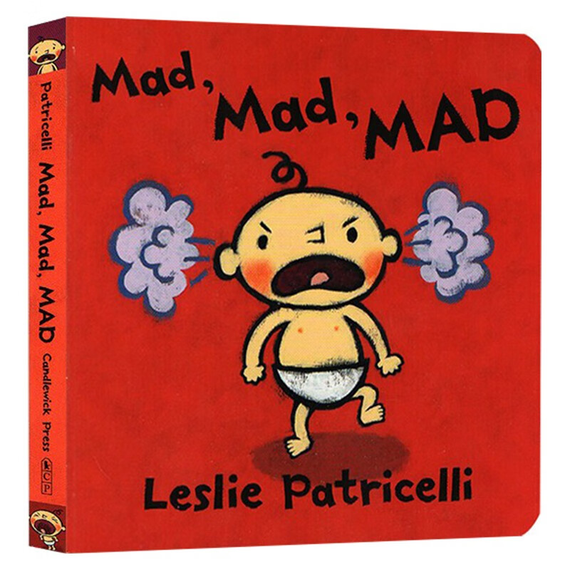 英文原版 Mad Mad Mad 一根毛 脏小孩 英文原版绘本Leslie Patricelli 纸板书 启蒙情绪管理图画书 .