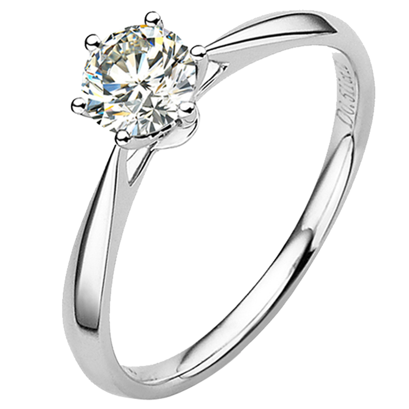 百亿补贴:蓝色多瑙河 白18K金钻戒女戒钻石戒指婚戒皇冠六爪 送女友七夕节礼物 【GIA证书】30分G色SI1净度3799元