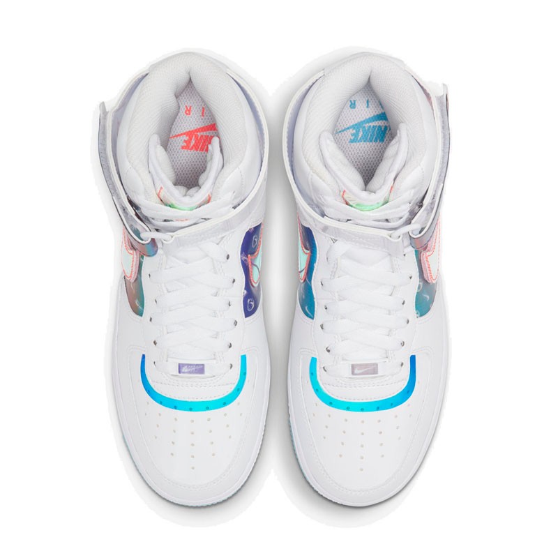 耐克nike air force 1 af1白镭射 电玩像素 高帮空军一号 板鞋 dc2111