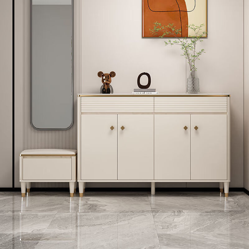 菲迪拉2023轻奢鞋柜入户门口带换鞋凳一体鞋柜家用门口靠墙储物柜子 