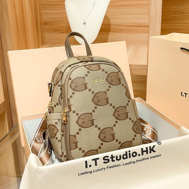 kuqidaishu酷奇官网品牌旗舰轻奢真头层牛皮双肩包女新款包包大容通勤