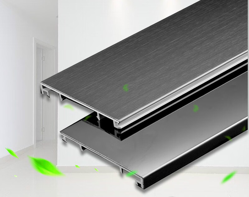 后诺(hounuo)不锈钢踢脚线黑钛拉丝镜面4/5/6/8/10/12/15公分304银色