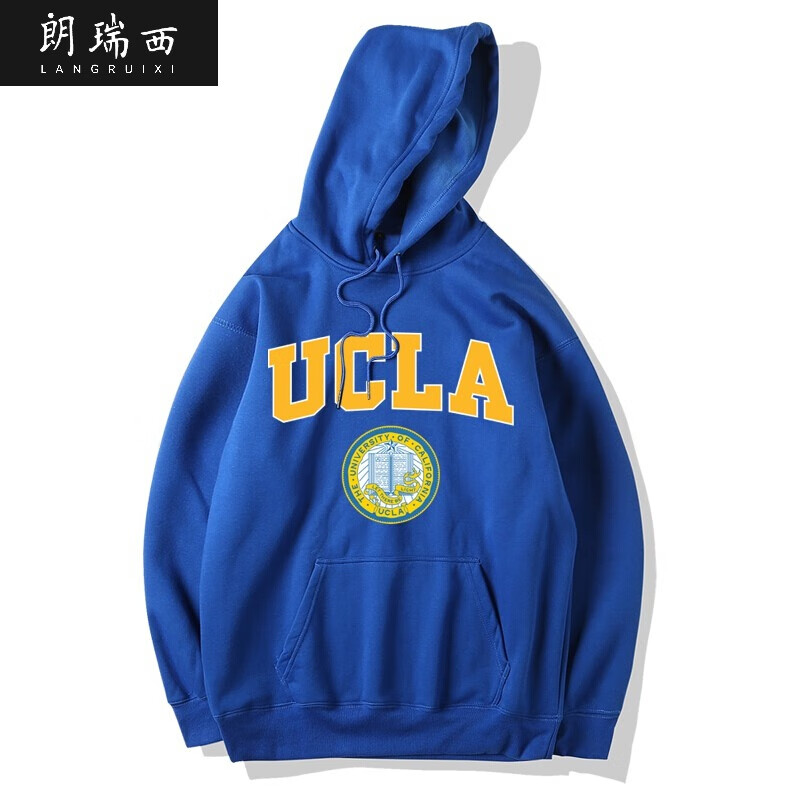 加州大学洛杉矶分校ucla名校校服学生套头加绒卫衣男女秋冬连帽外套潮