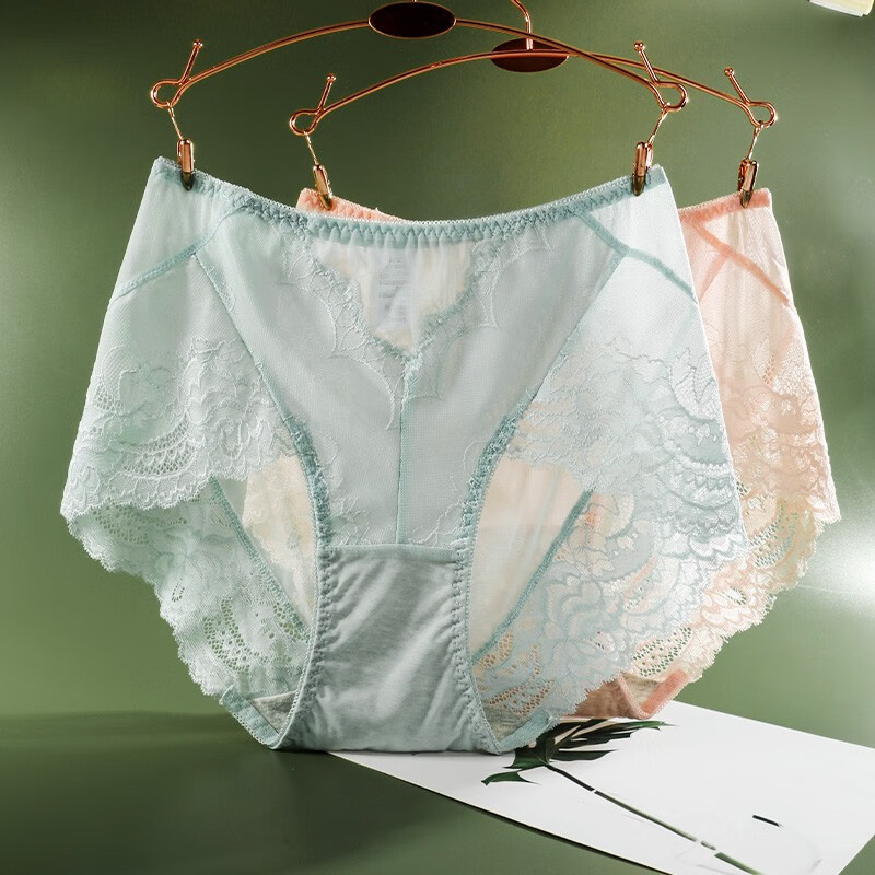 内裤女收腹中腰性感蕾丝无痕女内裤纯棉档透明底裤大码内裤女裤头裤衩