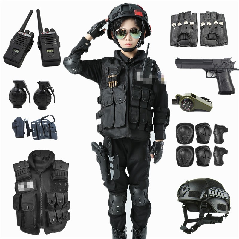 儿童警察玩具枪全套装声光手枪 吃鸡装备特种兵小特警衣服玩具 男孩子