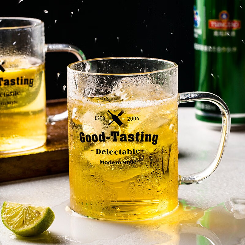 inscription简约耐热玻璃杯 果汁饮料杯 水杯 咖啡杯 牛奶杯子 黑色