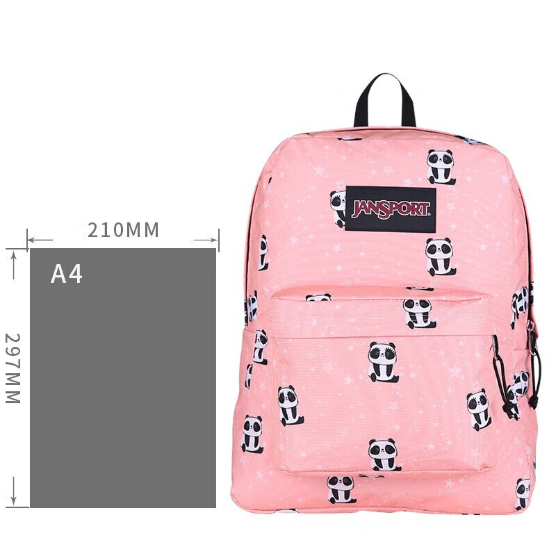 JANSPORT杰斯伯双肩包女书包背包ins风校园休闲包男TWK8 68U 粉色熊猫