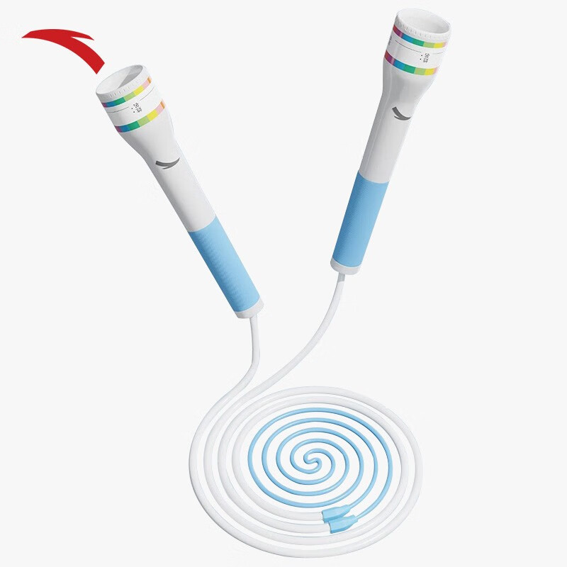 安踏（ANTA）跳绳新款低阻不绕绳可调节绳分段式小学生训练锻炼轻绳子团购 蓝色/白色