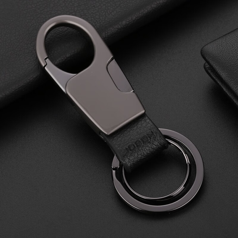 jobon中邦汽车钥匙扣 男腰挂简约侧按钥匙链挂件 黑镍色