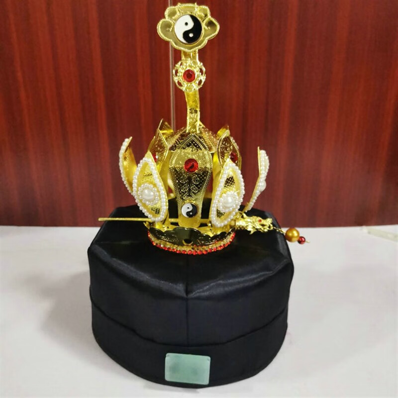 道法器用品道帽 道冠 高功六角帽 合金 太极 莲花冠 铜太极冠 55厘米