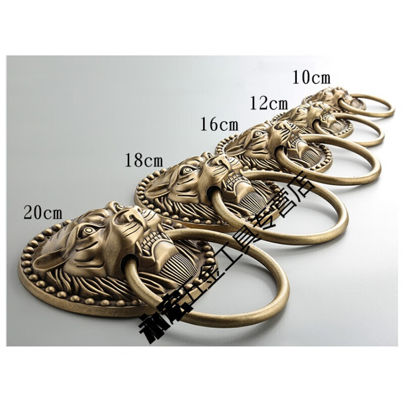 哩也波哩也铜古代狮子头大门拉手门扣仿古兽头门环中式门把手明装拉把