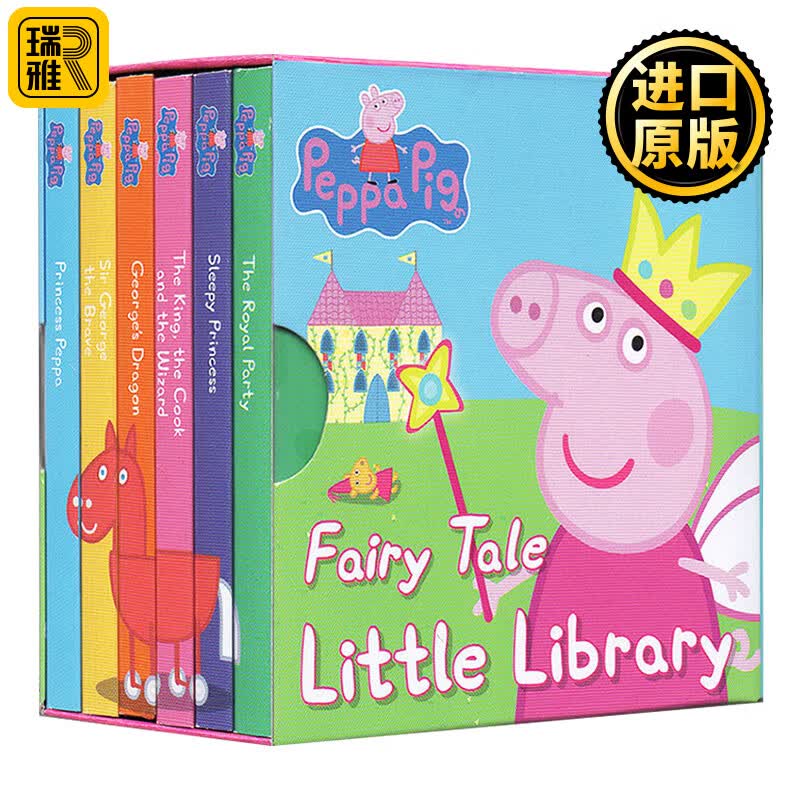 英文原版 小猪佩奇 粉红猪小妹6册纸板书 Peppa Pig Fairy Tale Little Library 童话小小图书馆 启蒙认知手掌书 进口原版 英语绘本书籍畅销书