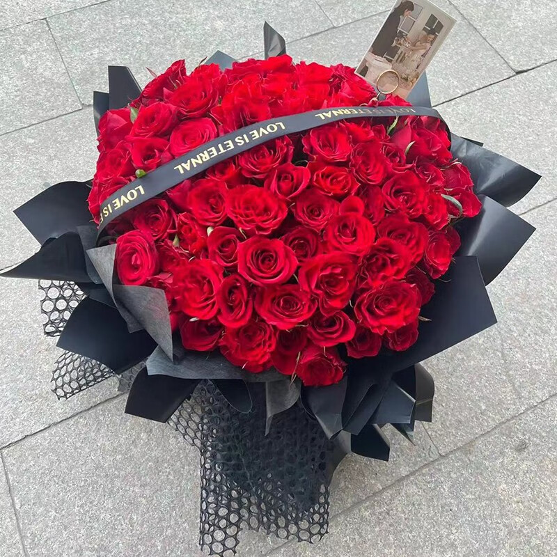 99朵高原红玫瑰花束·珍爱 同城配送 支持预约日期