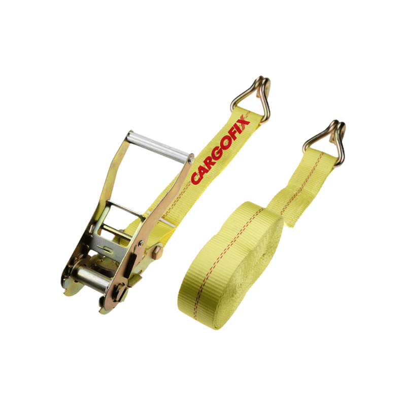 箭鎮集卡货车捆绑带4.5吨重型货物紧绳器黄色棘轮扎带拉紧器捆绑绳 明黄色8m-4.5吨