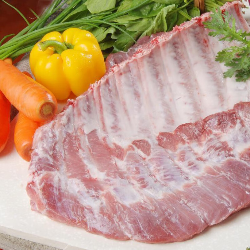 无脊骨纯肋排多肉排骨生猪肉猪前排猪小排猪肋排4斤芳玫 猪肋排4斤