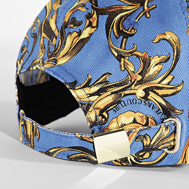 jeans couture/范思哲 男女同款蓝色巴洛克花纹饰棒球帽子 蓝色eg23