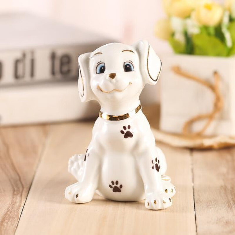 星舵陶瓷旺财小狗摆件工艺礼品十二生肖可爱小狗家居装饰品摆设定制