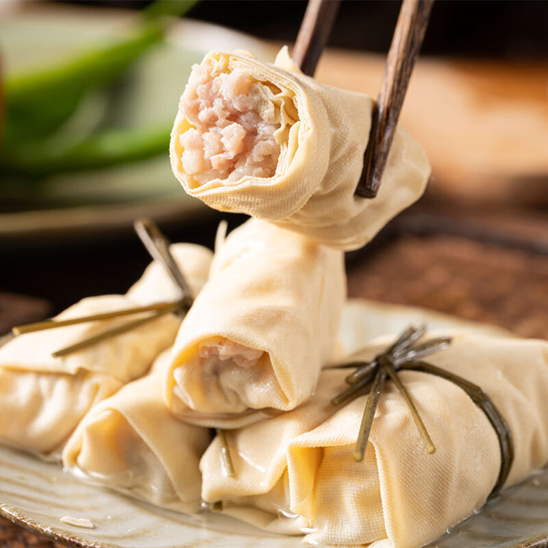 粮觅鲜肉面结千张包肉百叶结 宁波特产豆腐皮豆干预制菜私房方便菜肴