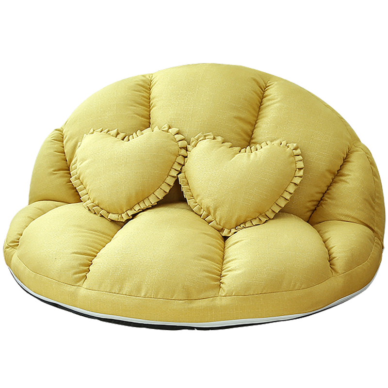 懒悠悠 懒人沙发单双人卧室小户型折叠沙发网红款床边可躺可爱小沙发 黄色