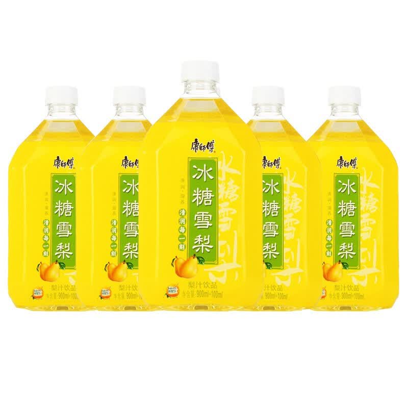 康师傅 1升冰糖雪梨1l*4/8瓶箱装1000ml大瓶装饮料 冰糖雪梨1l*4瓶装