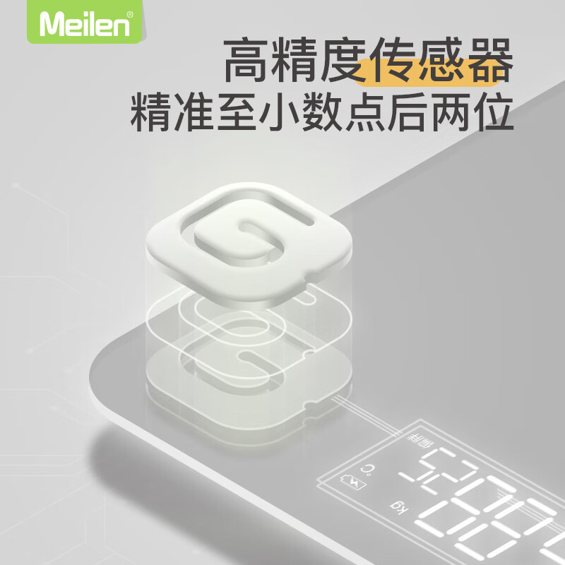 【次日达】Meilen美乐电子秤人体称重家用精准电子称减肥健康秤成人体重计蓝牙体脂秤体质脂肪称体重 【体脂秤】24项身体数据分析+充电款 墨绿色 充电款